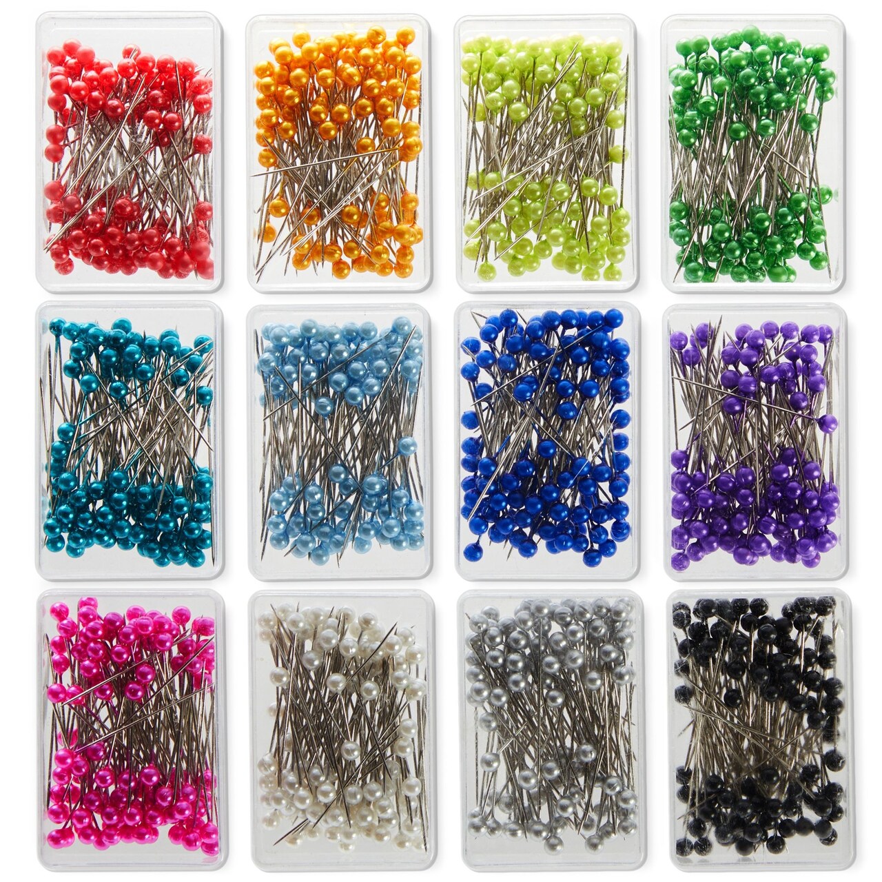 1200 Pieces Sewing Pins for Fabric with Colored Ball Head, 1.5 inch Straight Quilting Pin for Dressmaker (12 Colors)